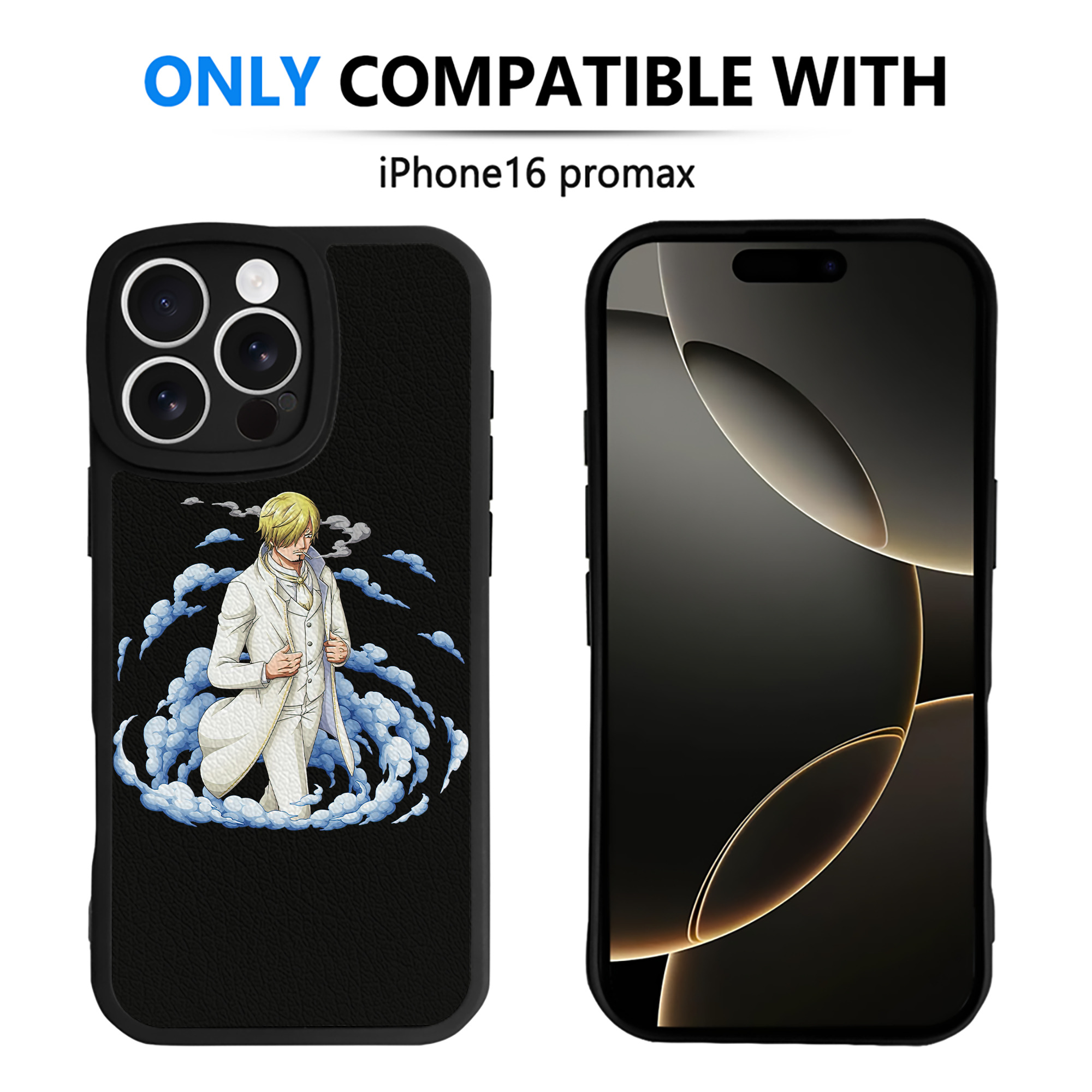 （画像用） ワンピース サンジ ONE PIECE Sanji 【iPhone 16シリーズ対応】シリコンスマホケース（レザー調） 材質：シリコン